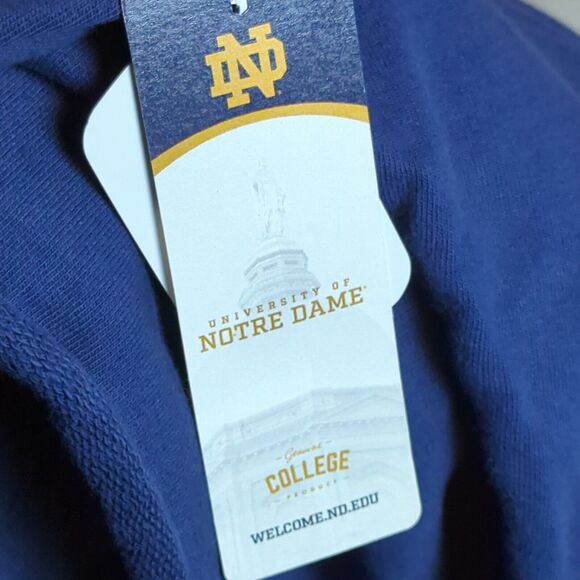 Notre Dame Crop Top Hoodie Womens Size X-Large Navy - New w/tags Zoozatz - Picture 15 of 15